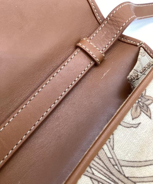 GUCCI（グッチ）GUCCI (グッチ) ボタニカル柄 ショルダーバッグ ベージュ×ブラウンの古着・服飾アイテム