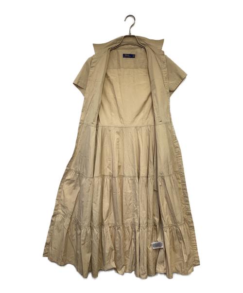 POLO RALPH LAUREN（ポロ・ラルフローレン）POLO RALPH LAUREN (ポロ・ラルフローレン) ティアードシャツコットンドレス ベージュ サイズ:6の古着・服飾アイテム