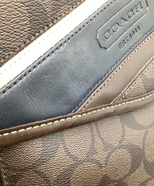 COACH（コーチ）COACH (コーチ) シグネチャー ショルダーバッグ ブラウンの古着・服飾アイテム