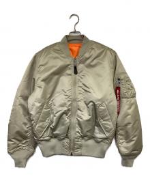 ALPHA INDUSTRIES（アルファインダストリーズ）の古着「MA-1 FLIGHT JACKET（MA-1 フライトジャケット）」｜ベージュ×オレンジ