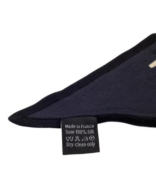 HERMES（エルメス）HERMES (エルメス) ポワントゥ CALECHE ELASTIQUE（カレーシュ エラスティーク） ネイビー×ピンクの古着・服飾アイテム