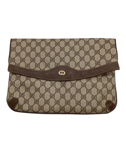 GUCCI（グッチ）GUCCI (グッチ) GGスプリーム クラッチバッグ ベージュの古着・服飾アイテム