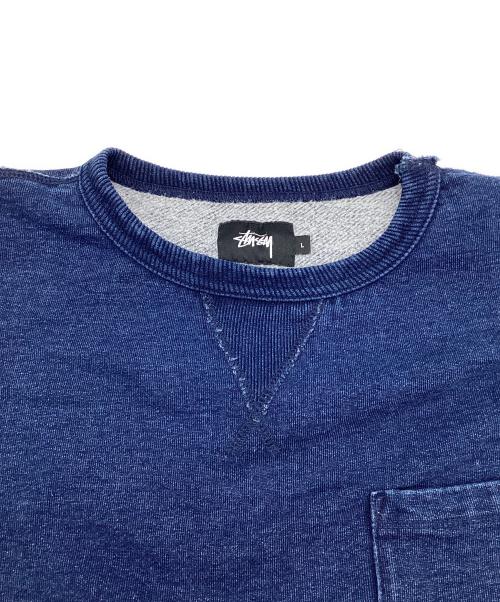 stussy（ステューシー）stussy (ステューシー) Indigo Classic Crew（インディゴ クラシック クルー）スウェット インディゴ サイズ:Lの古着・服飾アイテム