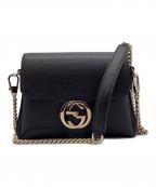 GUCCIグッチ）の古着「インターロッキングG チェーンショルダーバッグ」｜ブラック