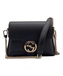 GUCCI（グッチ）の古着「インターロッキングG チェーンショルダーバッグ」｜ブラック