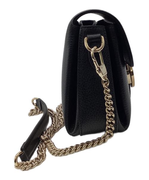 GUCCI（グッチ）GUCCI (グッチ) インターロッキングG チェーンショルダーバッグ ブラックの古着・服飾アイテム