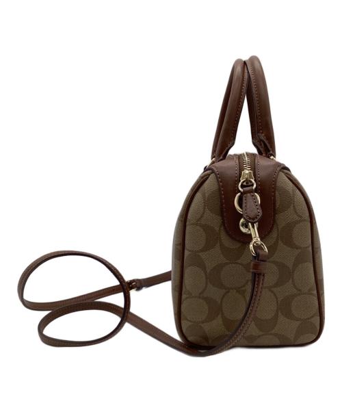 COACH（コーチ）COACH (コーチ) シグネチャー 2WAYショルダーバッグ ベージュ×ブラウンの古着・服飾アイテム