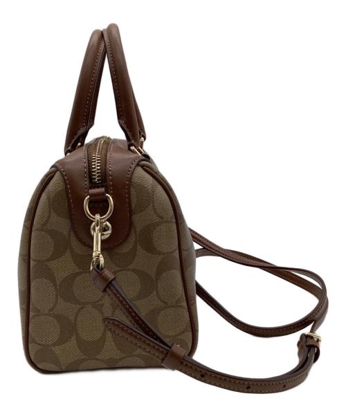 COACH（コーチ）COACH (コーチ) シグネチャー 2WAYショルダーバッグ ベージュ×ブラウンの古着・服飾アイテム
