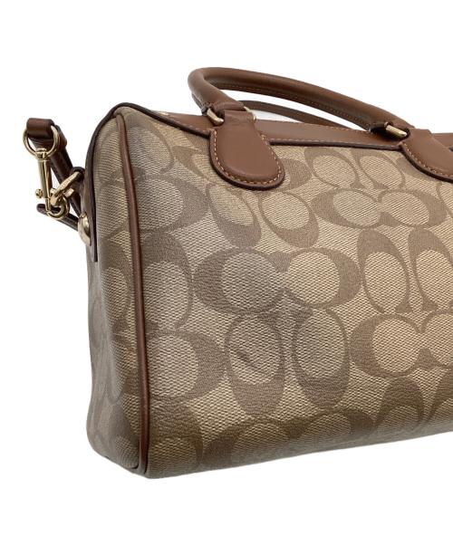 COACH（コーチ）COACH (コーチ) シグネチャー 2WAYショルダーバッグ ベージュ×ブラウンの古着・服飾アイテム