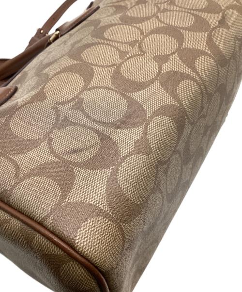 COACH（コーチ）COACH (コーチ) シグネチャー 2WAYショルダーバッグ ベージュ×ブラウンの古着・服飾アイテム