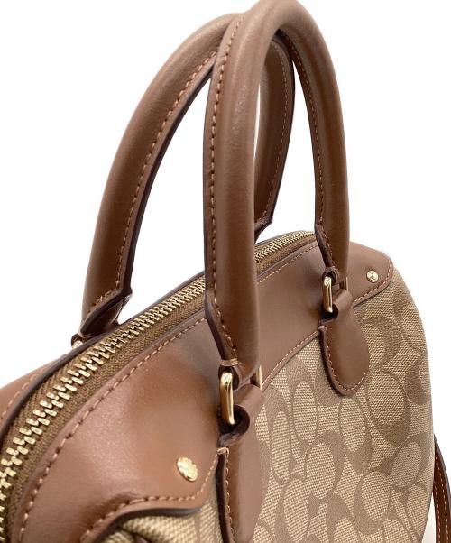COACH（コーチ）COACH (コーチ) シグネチャー 2WAYショルダーバッグ ベージュ×ブラウンの古着・服飾アイテム