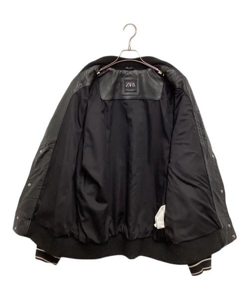 ZARA（ザラ）ZARA (ザラ) レザースタジャン ブラック サイズ:XLの古着・服飾アイテム
