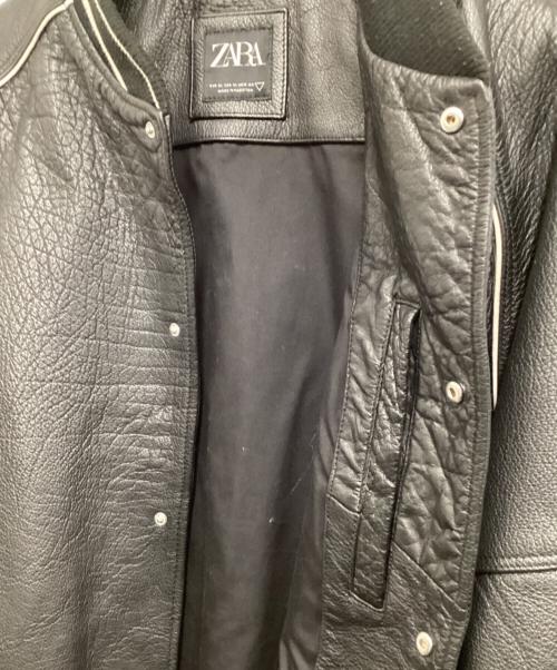 ZARA（ザラ）ZARA (ザラ) レザースタジャン ブラック サイズ:XLの古着・服飾アイテム