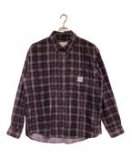 Carhartt WIPカーハート ワーク イン プログレス）の古着「コーデュロイシャツ」｜ブラック×パープル