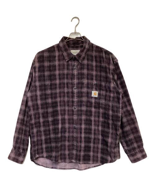 Carhartt WIP（カーハート ワーク イン プログレス）Carhartt WIP (カーハート ワーク イン プログレス) コーデュロイシャツ ブラック×パープル サイズ:XXLの古着・服飾アイテム