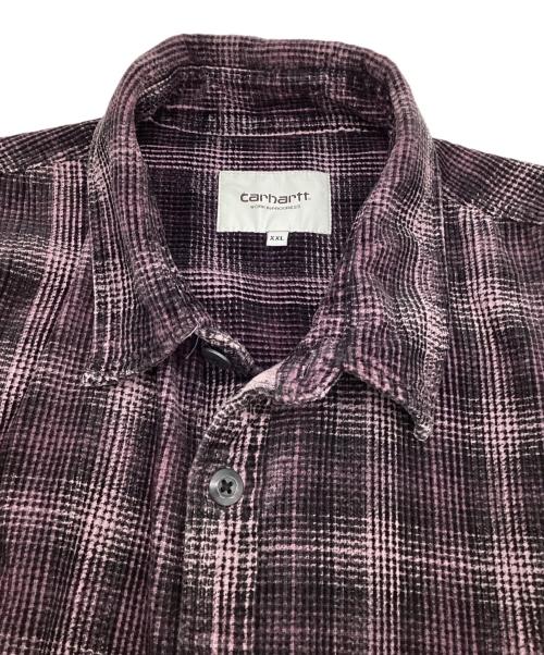 Carhartt WIP（カーハート ワーク イン プログレス）Carhartt WIP (カーハート ワーク イン プログレス) コーデュロイシャツ ブラック×パープル サイズ:XXLの古着・服飾アイテム