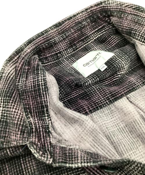 Carhartt WIP（カーハート ワーク イン プログレス）Carhartt WIP (カーハート ワーク イン プログレス) コーデュロイシャツ ブラック×パープル サイズ:XXLの古着・服飾アイテム