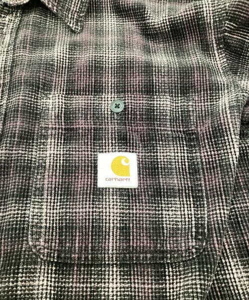 Carhartt WIP（カーハート ワーク イン プログレス）Carhartt WIP (カーハート ワーク イン プログレス) コーデュロイシャツ ブラック×パープル サイズ:XXLの古着・服飾アイテム