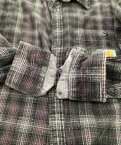 Carhartt WIP（カーハート ワーク イン プログレス）Carhartt WIP (カーハート ワーク イン プログレス) コーデュロイシャツ ブラック×パープル サイズ:XXLの古着・服飾アイテム