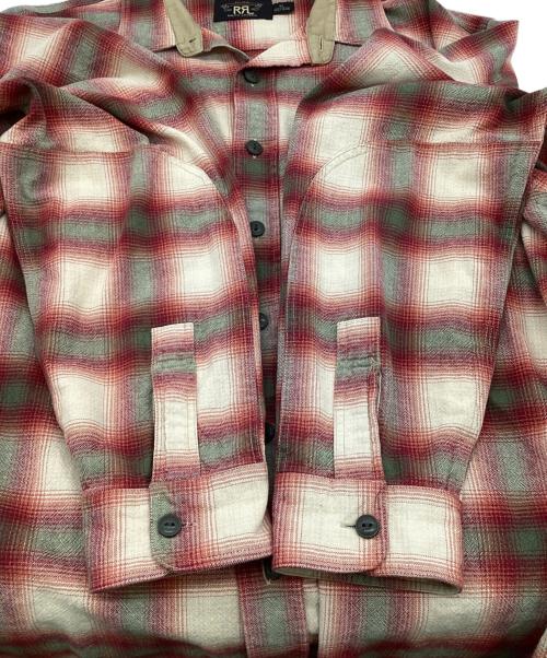 RRL（ダブルアールエル）RRL (ダブルアールエル) オンブレチェックシャツ レッド サイズ:XLの古着・服飾アイテム
