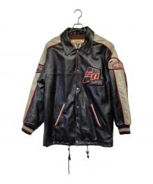 AVIREX VARSITY（アヴィレックスバーシティ）の古着「レザージャケット」｜ブラック×レッド