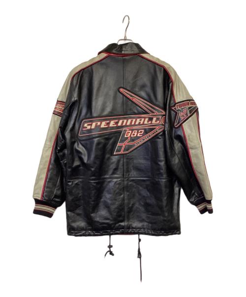 AVIREX VARSITY（アヴィレックスバーシティ）AVIREX VARSITY (アヴィレックスバーシティ) レザージャケット ブラック×レッド サイズ:Sの古着・服飾アイテム