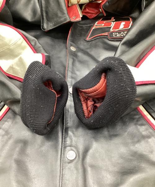 AVIREX VARSITY（アヴィレックスバーシティ）AVIREX VARSITY (アヴィレックスバーシティ) レザージャケット ブラック×レッド サイズ:Sの古着・服飾アイテム