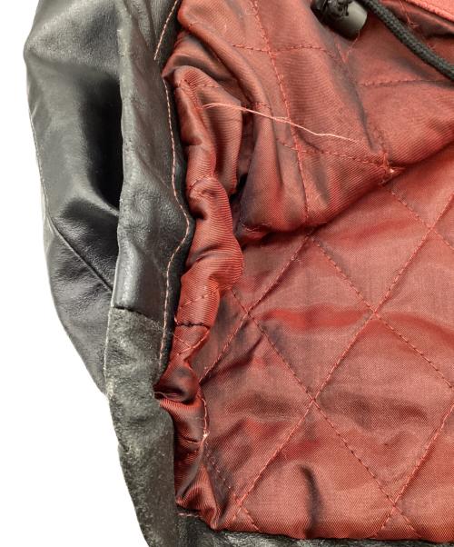 AVIREX VARSITY（アヴィレックスバーシティ）AVIREX VARSITY (アヴィレックスバーシティ) レザージャケット ブラック×レッド サイズ:Sの古着・服飾アイテム