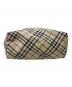 中古・古着 BURBERRY (バーバリー) 巾着ハンドバッグ レッド×ベージュ：5000円