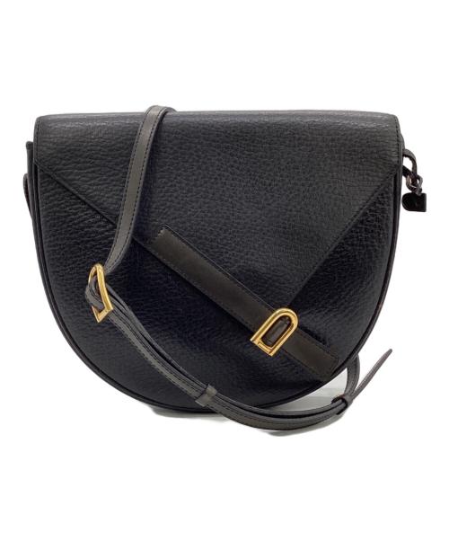 DELVAUX（デルヴォー）DELVAUX (デルヴォー) レザーショルダーバッグ ブラックの古着・服飾アイテム