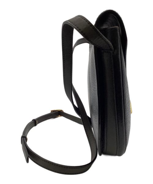 DELVAUX（デルヴォー）DELVAUX (デルヴォー) レザーショルダーバッグ ブラックの古着・服飾アイテム