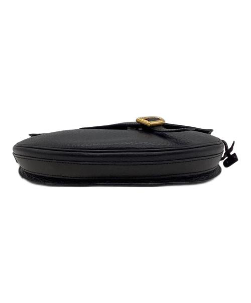 DELVAUX（デルヴォー）DELVAUX (デルヴォー) レザーショルダーバッグ ブラックの古着・服飾アイテム