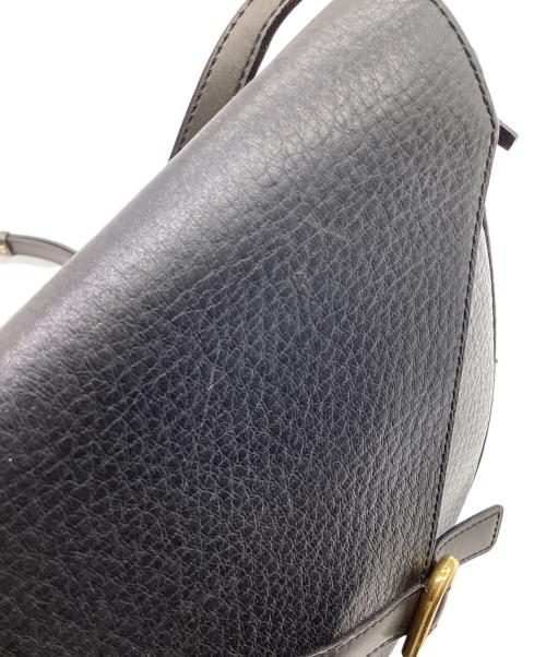 DELVAUX（デルヴォー）DELVAUX (デルヴォー) レザーショルダーバッグ ブラックの古着・服飾アイテム