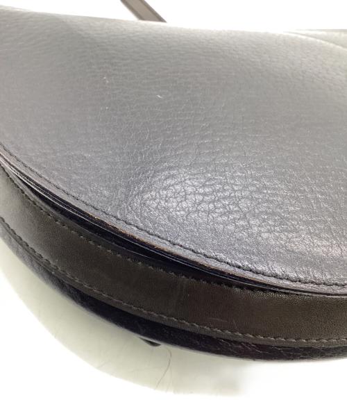 DELVAUX（デルヴォー）DELVAUX (デルヴォー) レザーショルダーバッグ ブラックの古着・服飾アイテム