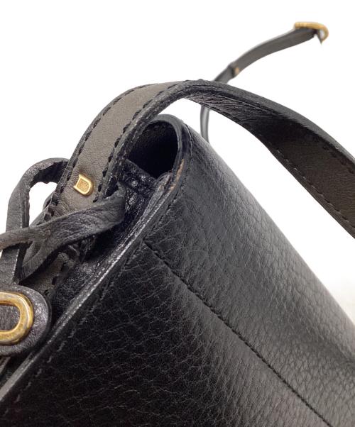 DELVAUX（デルヴォー）DELVAUX (デルヴォー) レザーショルダーバッグ ブラックの古着・服飾アイテム