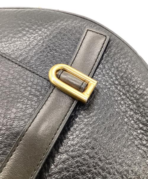 DELVAUX（デルヴォー）DELVAUX (デルヴォー) レザーショルダーバッグ ブラックの古着・服飾アイテム