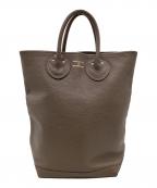 YOUNG & OLSEN The DRYGOODS STOREヤングアンドオルセン ザ ドライグッズストア）の古着「EMBOSSED LEATHER HAVERSACK M（エンボスレザー ハバーサック M)」｜ベージュ
