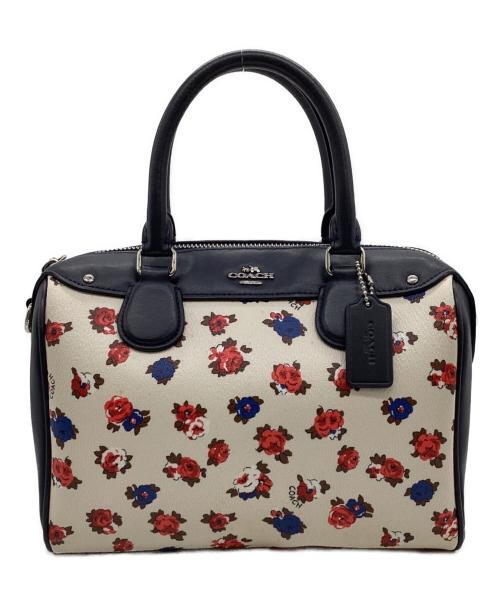 COACH（コーチ）COACH (コーチ) 2WAYバッグ ネイビー×アイボリーの古着・服飾アイテム