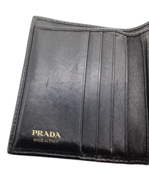 PRADA（プラダ）PRADA (プラダ) 3つ折り財布 ブラックの古着・服飾アイテム
