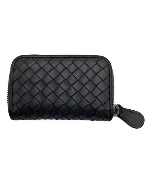 BOTTEGA VENETA（ボッテガベネタ）BOTTEGA VENETA (ボッテガベネタ) イントレチャート ラウンドジップ カードケース グレーの古着・服飾アイテム