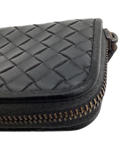 BOTTEGA VENETA（ボッテガベネタ）BOTTEGA VENETA (ボッテガベネタ) イントレチャート ラウンドジップ カードケース グレーの古着・服飾アイテム