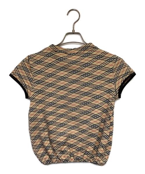 BURBERRY BLUE LABEL（バーバリー ブルー レーベル）BURBERRY BLUE LABEL (バーバリー ブルー レーベル) コットンハイゲージ 半袖ニット ベージュ サイズ:Mの古着・服飾アイテム