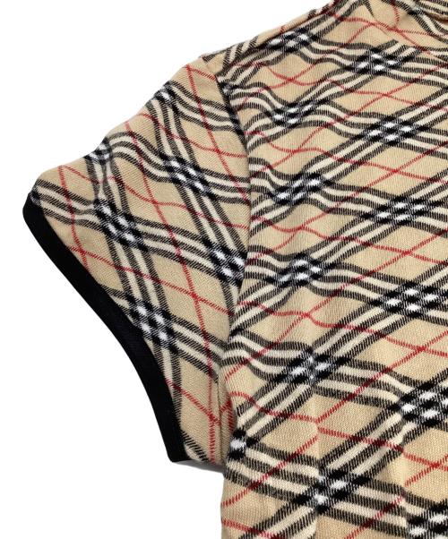 BURBERRY BLUE LABEL（バーバリー ブルー レーベル）BURBERRY BLUE LABEL (バーバリー ブルー レーベル) コットンハイゲージ 半袖ニット ベージュ サイズ:Mの古着・服飾アイテム