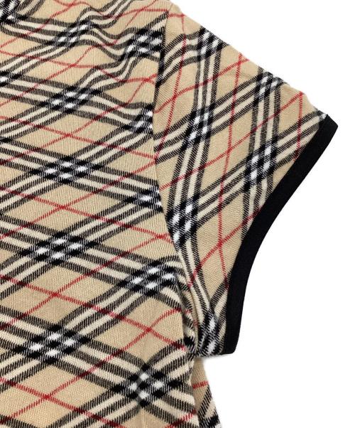 BURBERRY BLUE LABEL（バーバリー ブルー レーベル）BURBERRY BLUE LABEL (バーバリー ブルー レーベル) コットンハイゲージ 半袖ニット ベージュ サイズ:Mの古着・服飾アイテム