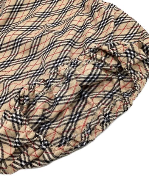 BURBERRY BLUE LABEL（バーバリー ブルー レーベル）BURBERRY BLUE LABEL (バーバリー ブルー レーベル) コットンハイゲージ 半袖ニット ベージュ サイズ:Mの古着・服飾アイテム