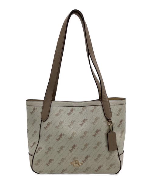 COACH（コーチ）COACH (コーチ) ホース アンド キャリッジ トート 27 ウィズ ホース アンド キャリッジ ドット プリント アイボリーの古着・服飾アイテム