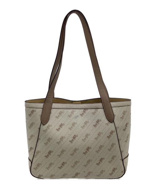 COACH（コーチ）COACH (コーチ) ホース アンド キャリッジ トート 27 ウィズ ホース アンド キャリッジ ドット プリント アイボリーの古着・服飾アイテム