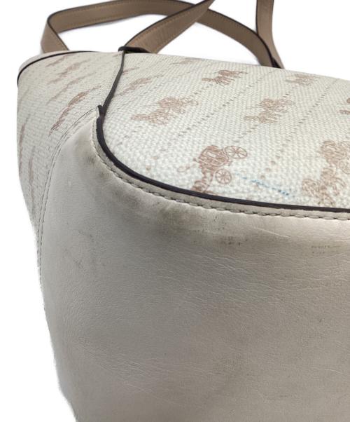 COACH（コーチ）COACH (コーチ) ホース アンド キャリッジ トート 27 ウィズ ホース アンド キャリッジ ドット プリント アイボリーの古着・服飾アイテム