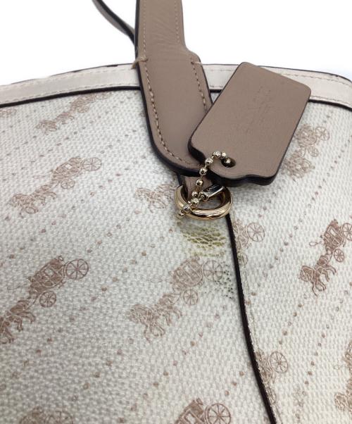COACH（コーチ）COACH (コーチ) ホース アンド キャリッジ トート 27 ウィズ ホース アンド キャリッジ ドット プリント アイボリーの古着・服飾アイテム