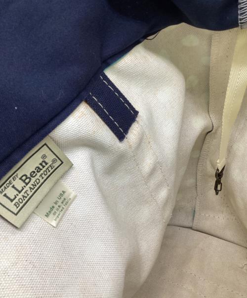 L.L.Bean（エルエルビーン）L.L.Bean (エルエルビーン) ドット柄 トートバッグ ネイビー×グリーンの古着・服飾アイテム